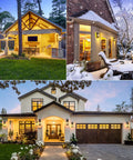 Outdoor Wall Light Fixtures Built To Last Boss Level Durability Weatherproof Exterior Lanterns In Brown With E26 Sockets shown on houses