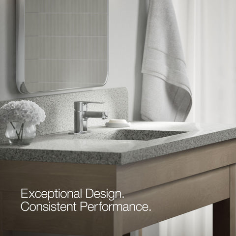 July Go-To Single-Handle Bathroom Sink Faucet With Metal Pop-Up Drain One And A Quarter Inch Tailpiece Ceramic Disc Valves