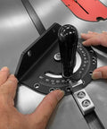 Adjustable Table Saw Miter Gauge With Standard Slot 3/4 x 3/8 Inch Steel Bar Built To Last with hands adjusting angle