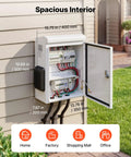 Badass Outdoor Electrical Junction Box Cold Rolled Steel Ip65 Waterproof Weather Ready Enclosure With Thermostat And Fan Cooling Hinged Door Rain Hood Wall Pole Mount 20 X 16 X 8 Inches Heavy Duty with spacious interior design.