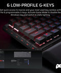 96 Percent Compact Mechanical Gaming Keyboard With Smooth Linear Switches That Hit Different Combined With A Built In LCD Stream Deck Rotary Knob And Dedicated Macro Buttons For Players Who Mean Business On The Battlefield with illuminated low-profile G-keys.