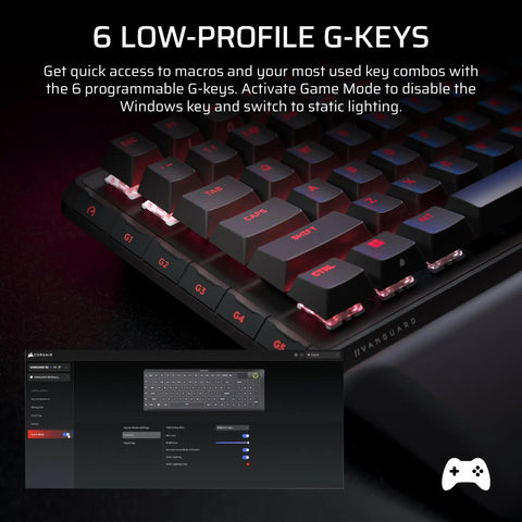 96 Percent Compact Mechanical Gaming Keyboard With Smooth Linear Switches That Hit Different Combined With A Built In LCD Stream Deck Rotary Knob And Dedicated Macro Buttons For Players Who Mean Business On The Battlefield with illuminated low-profile G-keys.