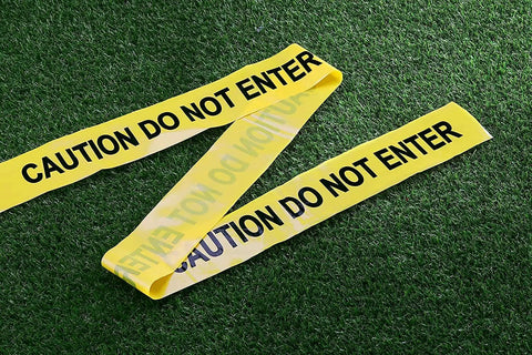 Heavy Duty Yellow And Black Caution Barricade Tape For Job Sites And Crew Patrols Non Adhesive Plastic Warning Roll 3 Inches By 300 Feet Wraps Snugly Over Posts And Trees Without Leaving A Gooey Mess Or Ruining Your Gear