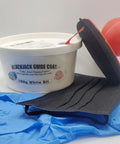 White Dry Powder Guide Coat Kit For Automotive Body Prep with no overspray, includes applicator and gloves visible