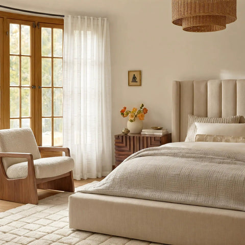 Semi Sheer Linen Living Room Curtains With Grommets Light Filtering Airy Cozy Privacy Drapes Natural Linen Blend For Bedroom