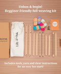 Beginner Friendly Weaving Loom Kit For Adults And Kids Totally Easy To Start All In One Table And Lap Loom Wooden Loom With Yarn Tools And Step By Step Video Tutorials For Multicraft Projects