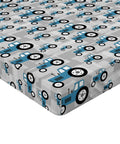 Fitted Sheet Twin Size With All Around Elastic Deep Pocket 75 X 39 Inches 100 Percent Brushed Microfiber For Ultra Soft Sleep Hotel Quality Comfort Bed Cover In Sea Blue And Pale Grey Tractor Farm Vibe