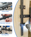 Adjustable Cabinet Handle Template Tool For Doors And Drawers Aluminum Alloy Jig in use for accurate hardware alignment