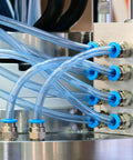 Push To Connect Fittings Five Sixteenth Inch Tube Diameter By One Quarter Inch NPT Thread Female Straight Quick Connect Pneumatic Air Line Fittings PCF Five Sixteenth N02 in use