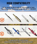 High compatibility arrowheads for All-Side 16x18 Archery Target Block for Outdoor Practice, use with bows under 45 lbs