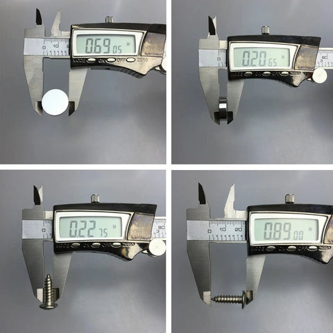 Measuring dimensions of Badass Stainless Steel License Plate Screws With Twist On Red Caps for precise fit.