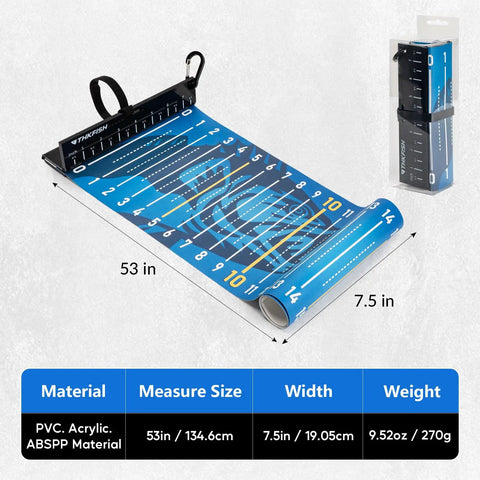 53 Inch Waterproof Folding Fishing Ruler with Bump Board Measuring Board Portable Tape for Boat Life Kayak Trips and Yacht Rigs