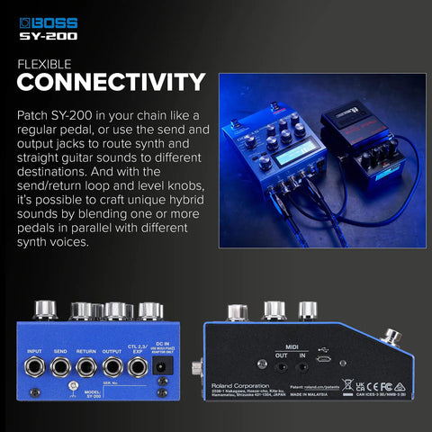 Compact Polyphonic Guitar Synth Pedal With 128 Presets And 171 Rich Sounds Full MIDI I O For Guitar And Bass 200 Series Display