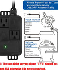 No-Fuss Auto Vacuum Switch For Power Tools With Current Sensing Tech, Two-Port Dust Control Autoswitch diagram and outlets