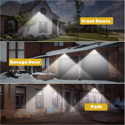 Outdoor Solar Motion Sensor Wall Lights With 56 LEDs, IP65 Waterproof Separable Solar Porch Light illuminating doors and path