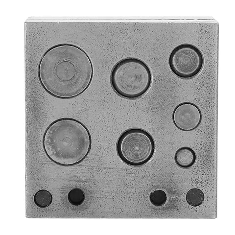 7 Holes Punch Die Disc Set For Jewelry Making, Dope Alloy Steel Punch Die Cutter, square steel block with circular holes