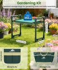 2 In 1 Garden Kneeler And Seat With Tool Side And Tote Bags Heavy Duty Foldable Gardening Stool for Kneeling or Sitting in garden