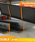 Heavy Duty 4 Tier Metal Garage Shelving Unit 54 Inch High Industrial Storage Rack parts with anti slip feet black