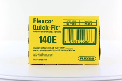 Box Of 25 Quick Fit Bolt Solid Steel Plate Conveyor Belt Fasteners With Piloted Bolts And Nails, front view of packaging