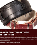 Stronghold Comfort Belt System 5 Inch Work Belt With 2 Inch Leather Overbelt For Back Support, OxyRed Small, Made In USA