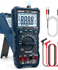 TRMS Digital Multimeter With NCV Auto Ranging VM600A 750V AC 1000V DC 20A shown with probes and leads