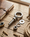 Stainless Steel Shoulder Eye Bolts Heavy Duty Multipurpose Hardware For Hanging Lights Wire Ropes Mesh Fences And Decorative Projects Industrial Grade Fasteners For Power Shipbuilding Petrochemical Mining And Automotive Uses, M10 with washers