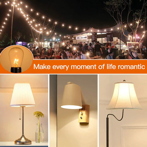 Outdoor S14 11W Incandescent Replacement Bulbs, 15 Pack Clear Glass, Waterproof E26 Screw Base lights illuminating event
