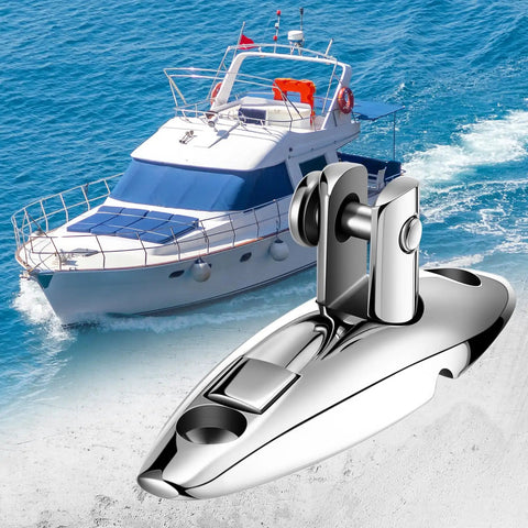 Boat Bimini Top Swivel Deck Hinges Set 4 Pieces 316 Stainless Steel Quick Release Hinges with yacht in background