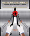 Person using Beefy One Quarter Inch Rivet Gun Kit With 230 Rivets And Five Drill Bits Thirteen Inch Two Handed Riveter Tool
