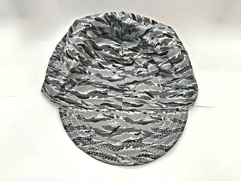Heavy Duty Welding Cap Featuring Dope Breathable Mesh Cotton Liner That Delivers Boss Level Sweat Resistance And Sick Comfort For Professional Grinders And Metal Fabrication Crews in gray camouflage design.
