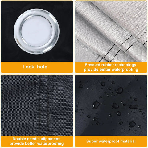 Heavy Duty Tricycle Cover For Adults Weatherproof UV Protection Windproof Snow Resistant Outdoor Shield Black Oxford Cloth Fits 75L X 30W X 44H For 3 Wheel Bikes Mountain Road Cruiser And Some E Bikes lock hole and waterproof seams