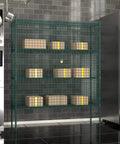 Rock Solid Commercial Grade Metal Wire Mesh Security Cage Kit With Green Epoxy Coating, 60x18x74 inches, storage for boxes.
