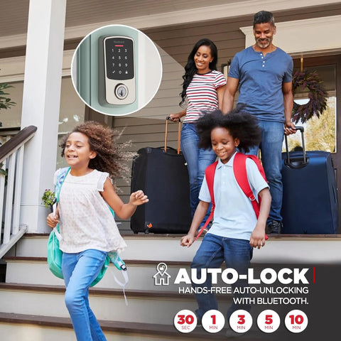 Tight Fit Keyless Entry Smart Deadbolt With Matter Thread And Bluetooth For No Sweat Apple Home Alexa Google Setup Proximity Wakeup Geofence Auto Unlock Solid Satin Nickel Finish