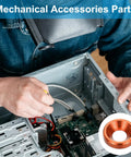 Installation of M3 Finishing Countersunk Washers, 10 Pack, Anodized Aluminum Oxide Alloy, Orange Finish in a PC case.