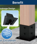 Heavy Duty Pergola Bracket Kit For 4x4 Posts With Wall Base 105 Degree 4 Way Connectors drainage and air circulation design