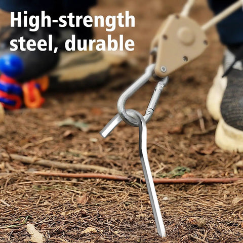 Heavy Duty Aluminum Tent Stakes 20 Pack 7 Inch Ground Stakes With Hooks used in camping setup demonstration