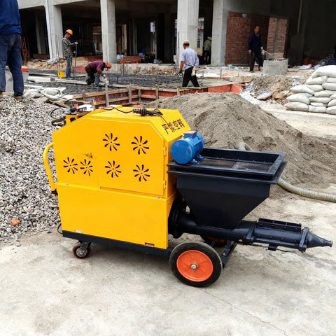 High Performance Portable Mortar Sprayer Machine For Automatic Wall Rendering And Stucco Plastering Works Cement Equipment For Construction Industry Applications Efficient And Versatile Building Tool Solution on construction site.