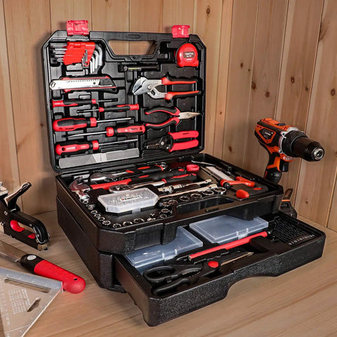 325 Piece Home Repair Tool Set With Drawer Toolbox Storage Case, General Home And Auto Repair Kit for DIYers and Handymen