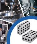 Precision Hardened Steel 2 4 6 Block Matched Pair with 23 clamping holes for accurate setup in milling machines.