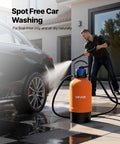 Man using Deionized Water System For Car Wash With 10L DI Resin Bypass Valve And TDS Meter Spot Free Water Filter for spotless finish