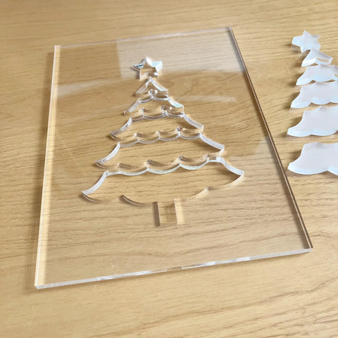 Must Have Festive Router Templates For Christmas Crafts, 12 Clear Acrylic Holiday Designs Like Tree, Santa, Reindeer, Snowflake