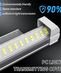 Close-up of Ultra Bright 8 Ft LED Shop Light 120W Daylight 6000K to 6500K Boss Level Efficiency SMD 2835, flame-retardant cover