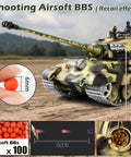 1/16 Scale German King Tiger RC Tank With Realistic Smoke, Sound And Lights, 2.4G Remote, Shooting Action, BBs visible