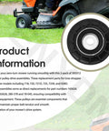 Two Pack V Idler Pulley Drive Assembly Kit For Grasshopper 718 720 721D Mowers Beefed Up Heavy Duty Replacement Drive System With Durable Bearings And Easy Install, black pulley