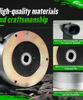 MUMPPRCE golf cart motor brake assembly, front view; round bronze-toned rotor.