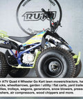 Side view of an ATV with large tires suitable for Universal Fit Inner Tubes For 18x8.5-8, 18x9.5-8, 20x8-8 And 20x10-8 Tires