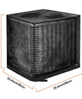 All Season Outdoor AC Unit Cover For Outdoor Condenser Protects Against Leaves Debris Cottonwood Fluff And Grass Clippings Durable PVC Coated Polyester Washable Weatherproof Fits 35.4 By 35.4 By 39.4 Inches covering a condenser unit
