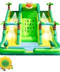 17 Foot Inflatable Water Slide With Built In Pool Climbing Wall And Water Spray Wet And Dry Dual Use Backyard Water Park