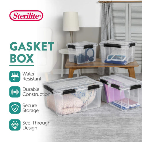 Rock Solid Clear Stackable Plastic Storage Bins With Resilient Gasket Seals Keep Your Stuff Protected While Stacking Tall In Garage These 80 Quart Bins Are A Total Game Changer For Bulk Organization Including This Sweet Value 8 Pack Set