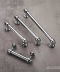 15 Pack Polished Chrome Cabinet Pulls 5 Inch Hole Center Straight Bar Handles for Cabinets and Drawers Kitchen Furniture Hardware Durable Solid Metal No Fuss Installation AL3082CP